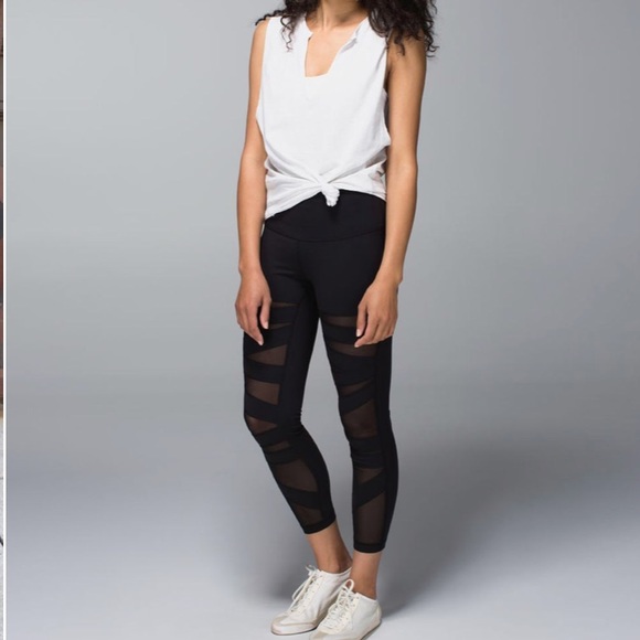 lululemon athletica Pants - Lululemon High Times crop mesh leggings 4/6